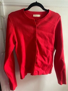 Women’s Bright Pink Button-Up Cardigan Sweater